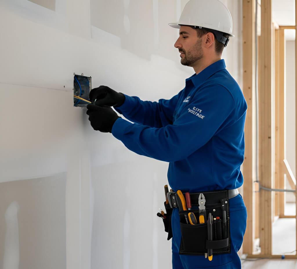 An expert is working on electrical installations.