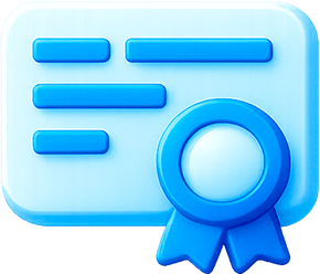 Blue ribbon icon.