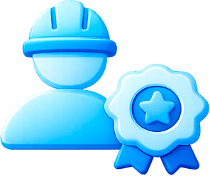 Electrician and badge icon.