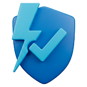 Shield and lightning icon.