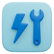 Wrench and lightning icon.